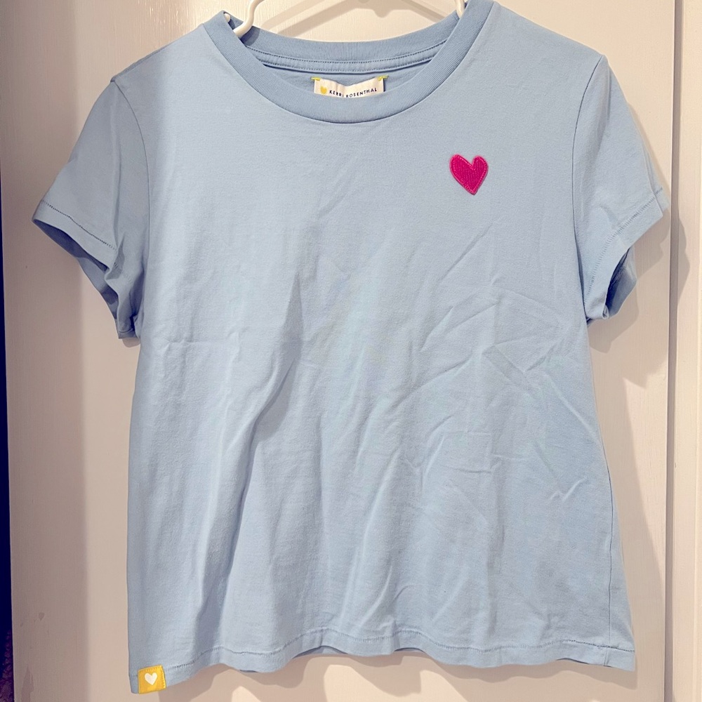 Kerry Rosenthal cute blue top with pink heart